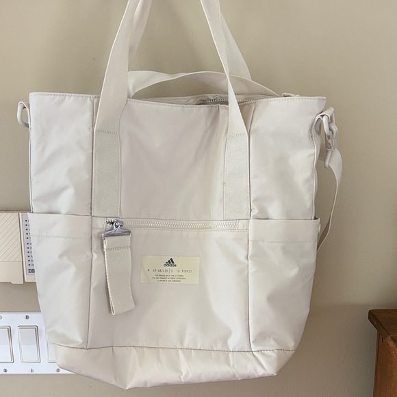 adidas Handbags - ADIDAS ME 2  Cream Nylon Tote with Front Pocket